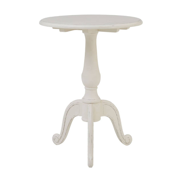White Bayur Pedestal Table