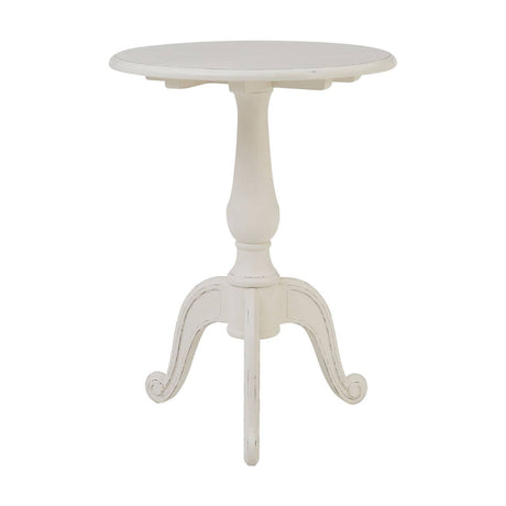White Bayur Pedestal Table
