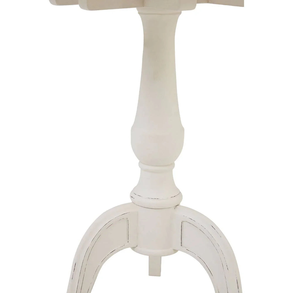 White Bayur Pedestal Table