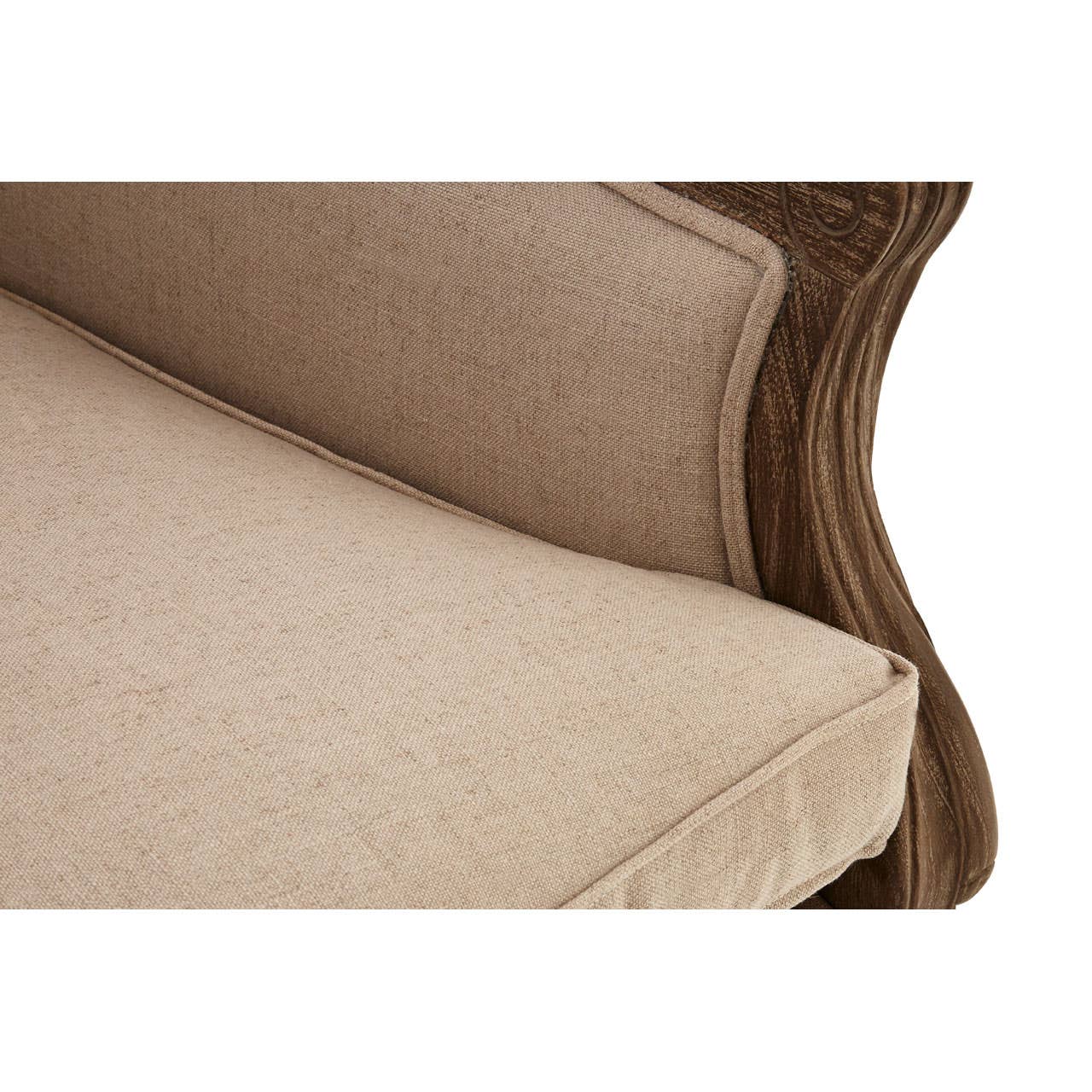 Rustic Beige Wood Armchair