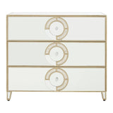 Mirrored Circle Drawer Unit