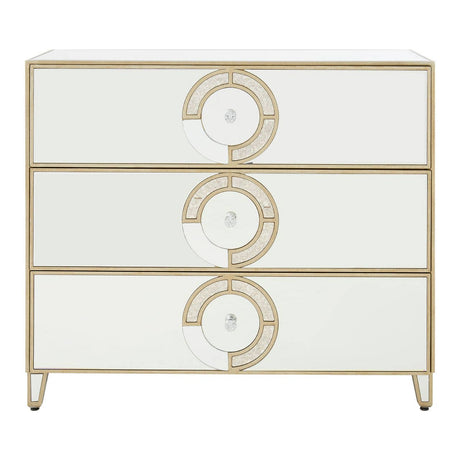 Mirrored Circle Drawer Unit
