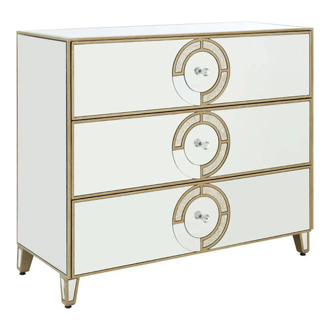 Mirrored Circle Drawer Unit