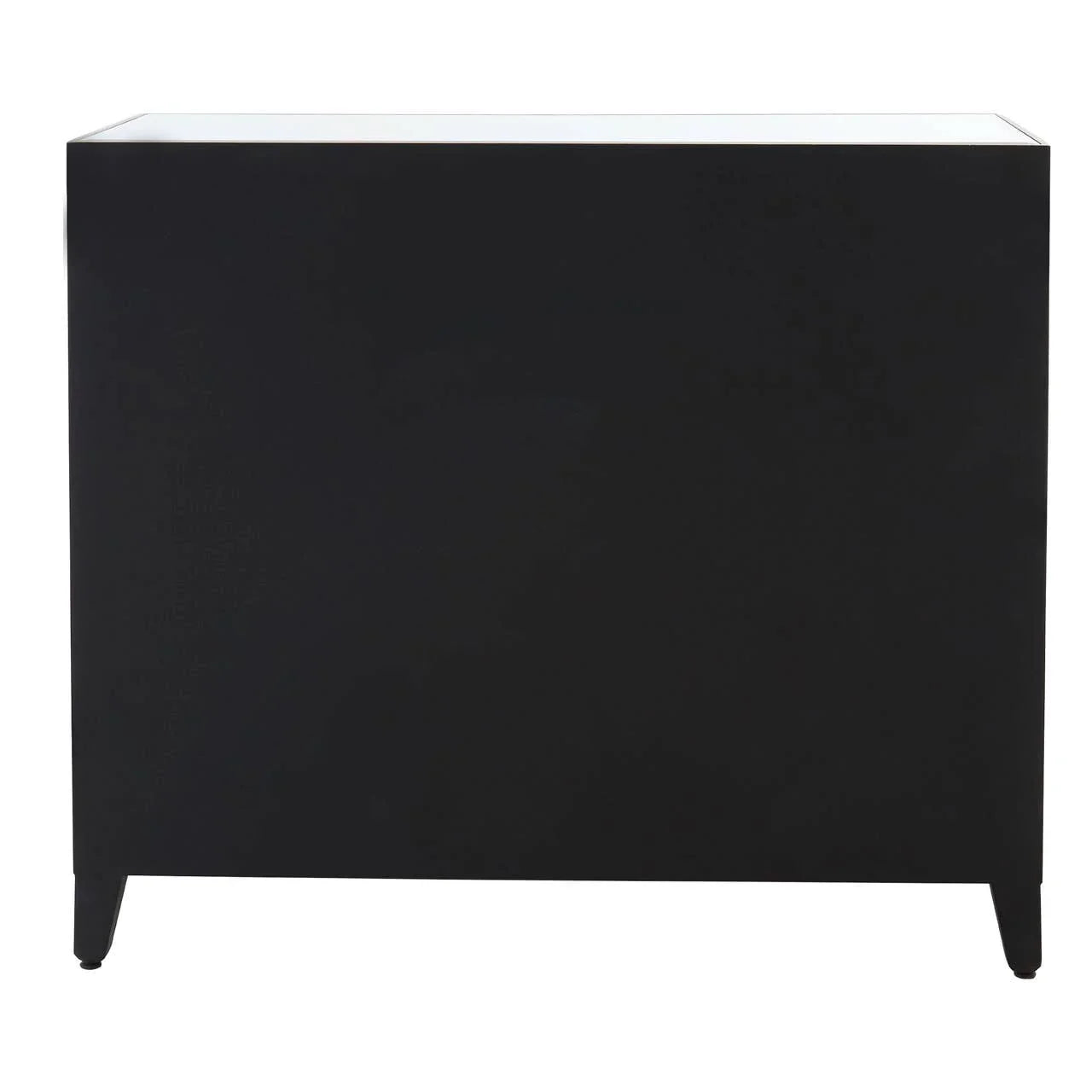 Black sideboard cabinet back panel with clean lines and modern legs