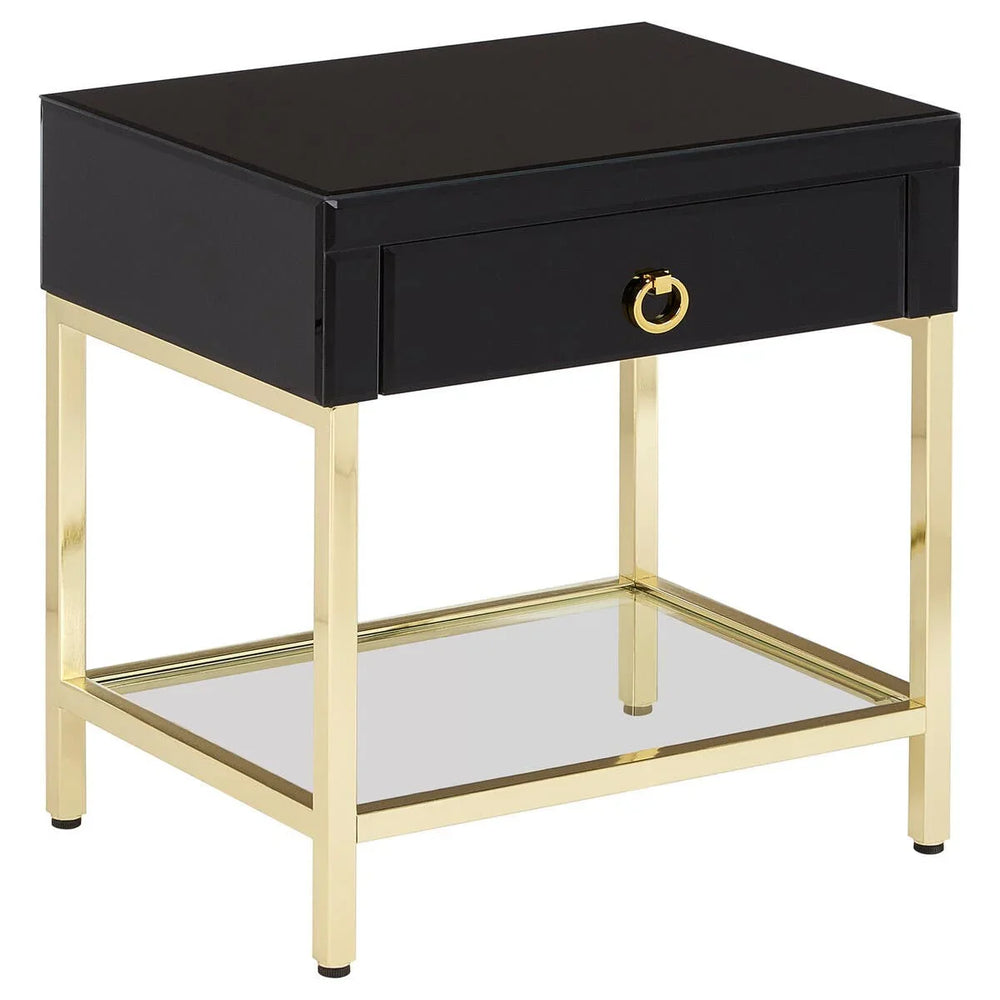 Chic Black Gold Side Table