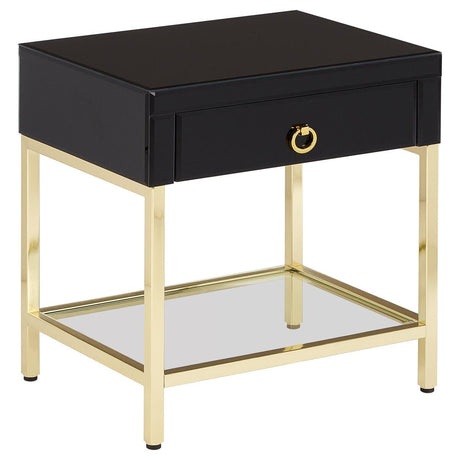 Luxe Black Gold Side Table