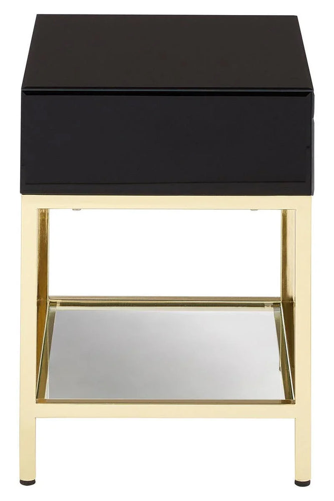Luxe Black Gold Side Table