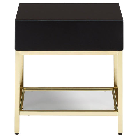 Chic Black Gold Side Table