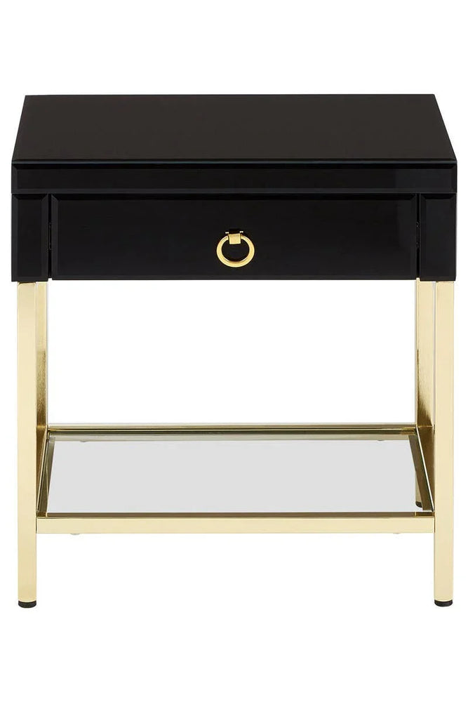 Chic Black Gold Side Table