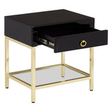 Luxe Black Gold Side Table