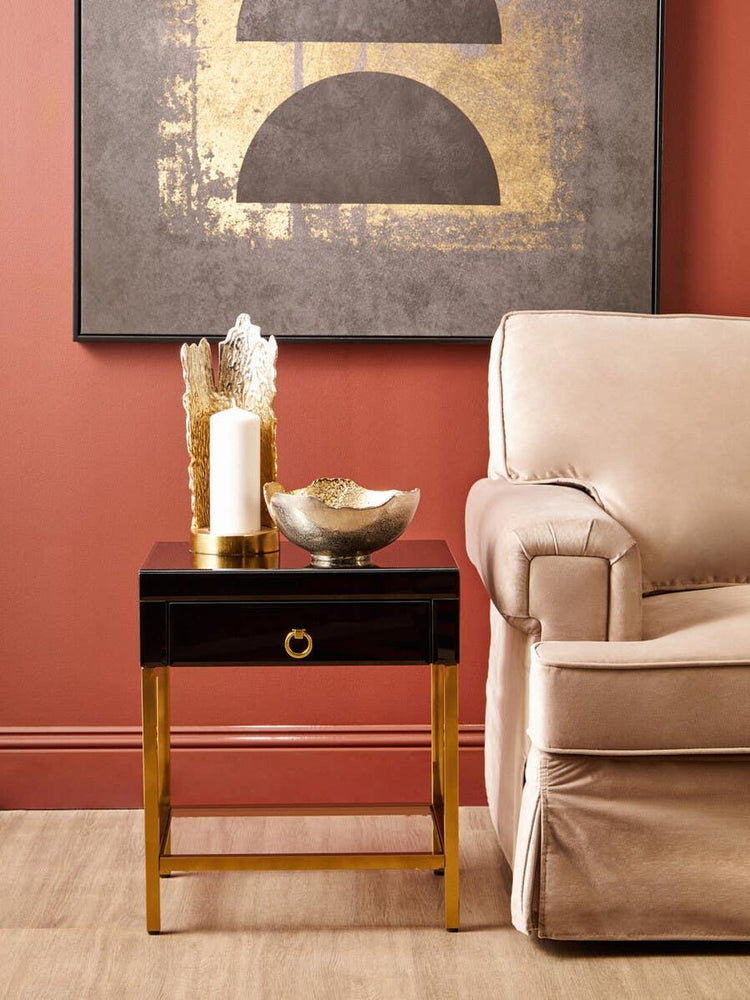 Luxe Black Gold Side Table