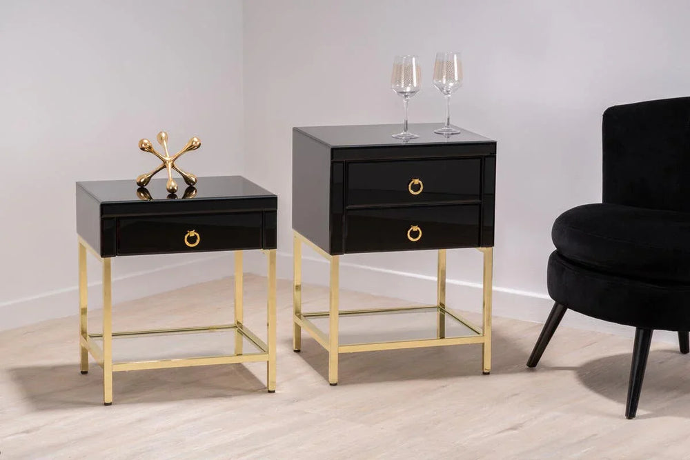 Luxe Black Gold Side Table