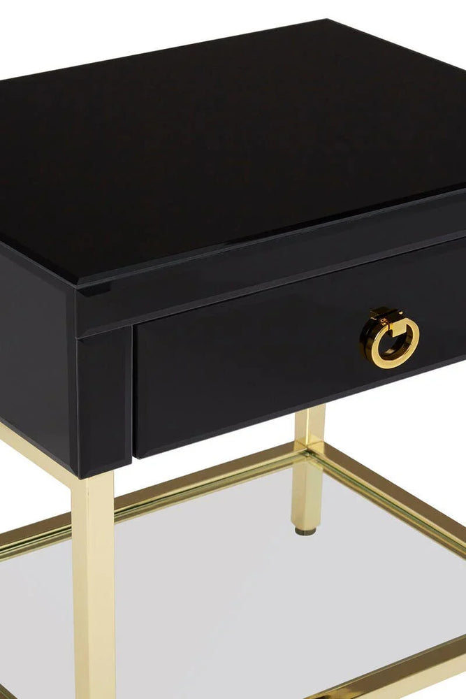 Chic Black Gold Side Table