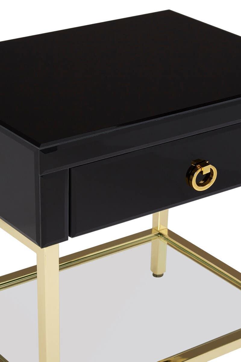 Luxe Black Gold Side Table