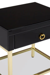 Luxe Black Gold Side Table