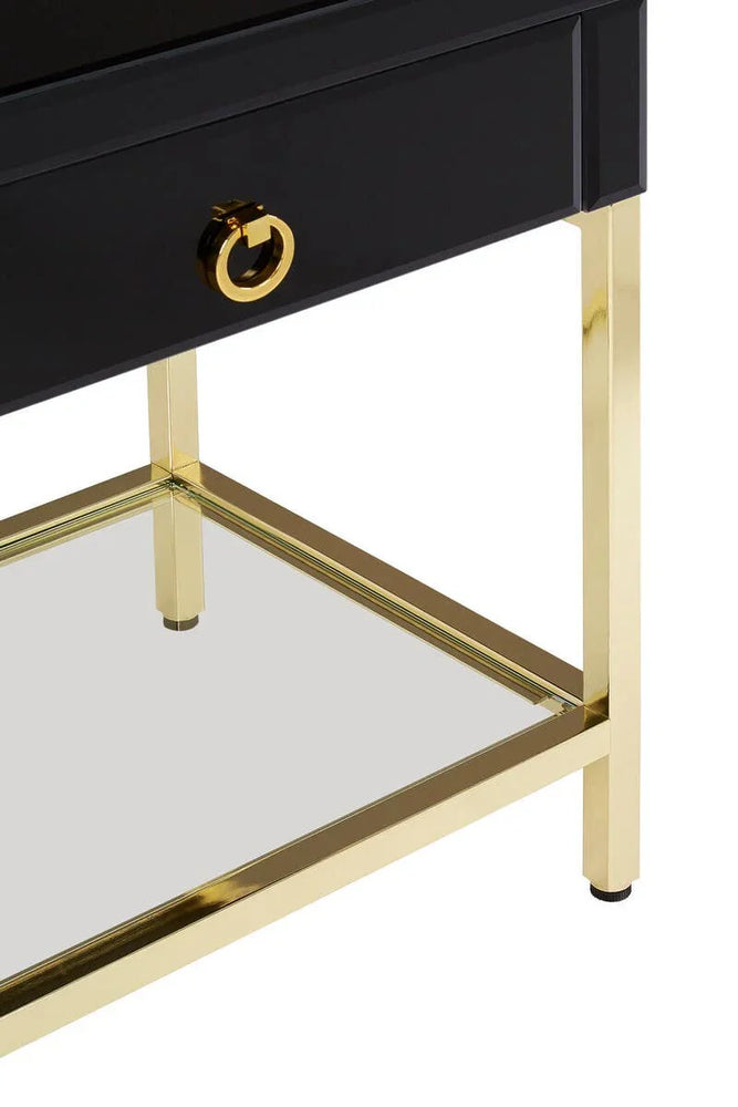 Chic Black Gold Side Table