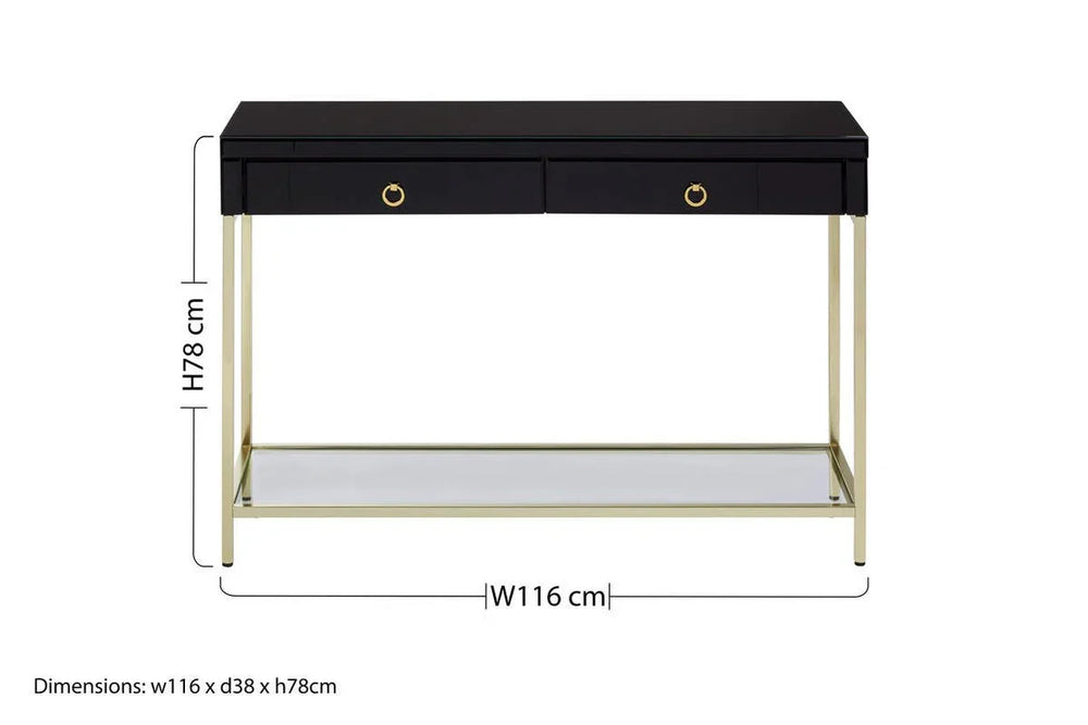 Luxury Black Gold Console Table