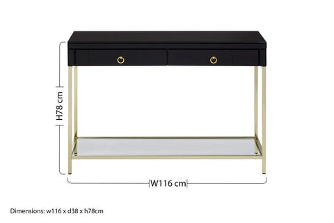 Luxury Black Gold Console Table