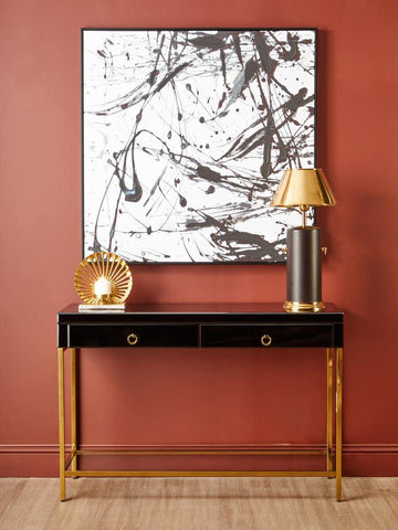 Luxury Black Gold Console Table