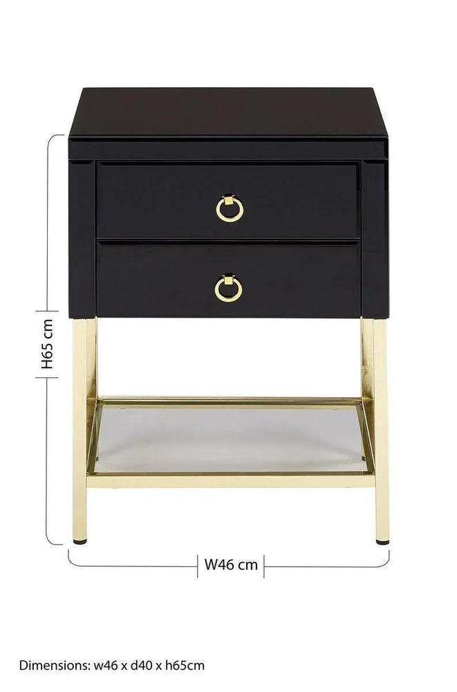 Luxe Black Gold Side Table