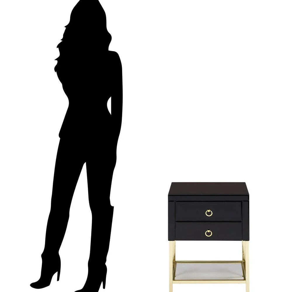 Luxe Black Gold Side Table
