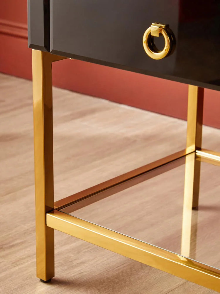 Luxe Black Gold Side Table
