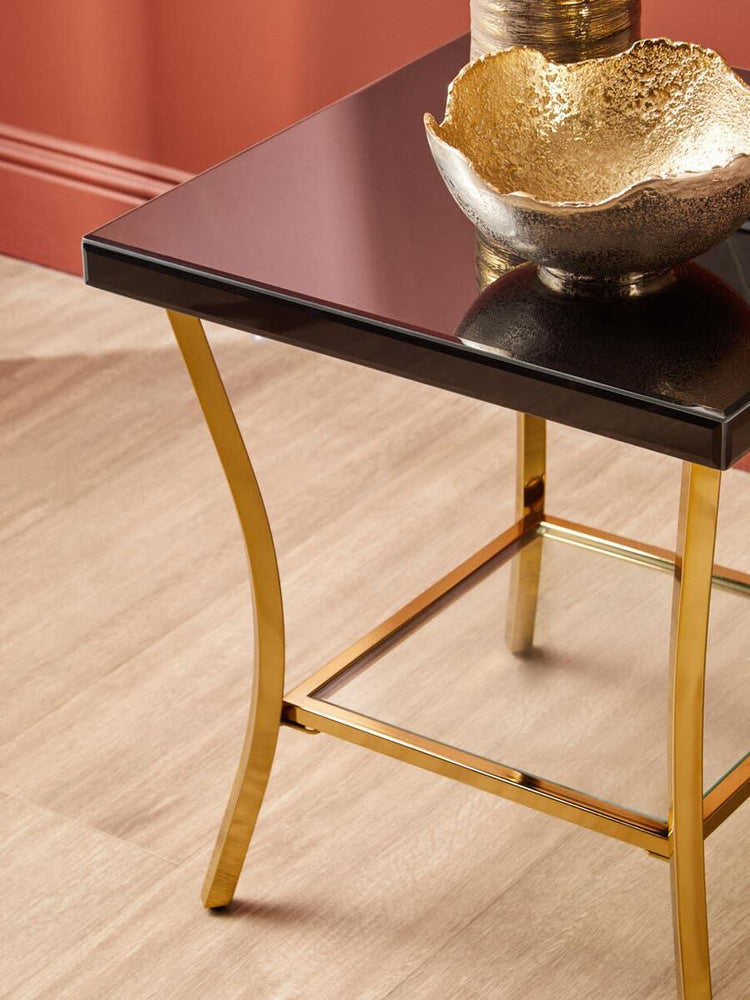 Luxe Gold Leg Mirror Table
