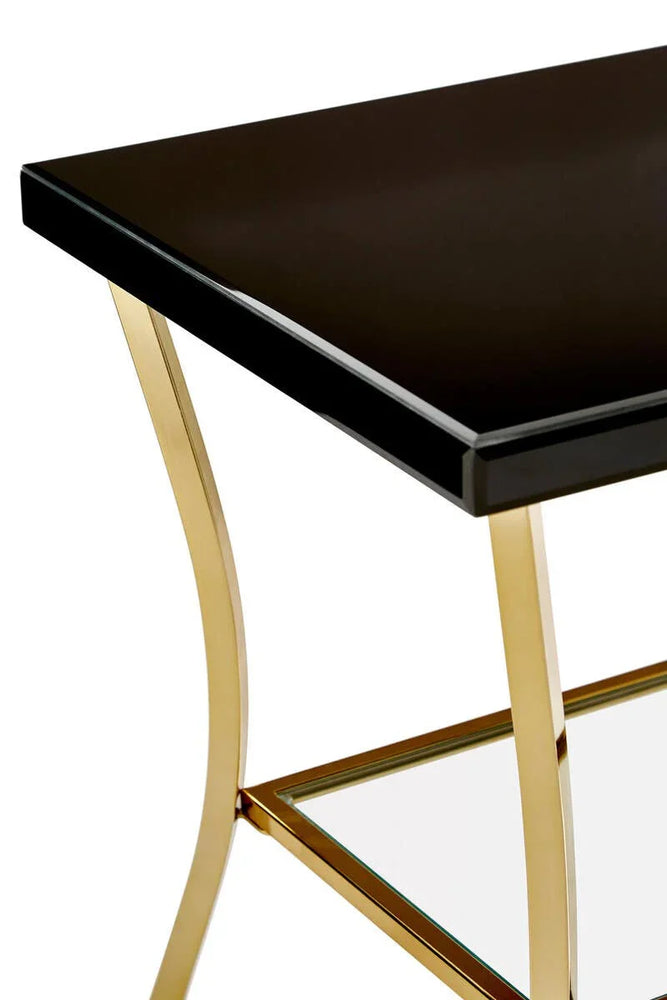 Luxe Gold Leg Mirror Table