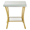 Luxe Gold Mirror Side Table