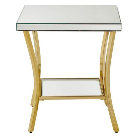 Luxe Gold Mirror Side Table
