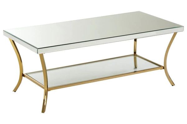 Silver Mirrored Glass Coffee Table