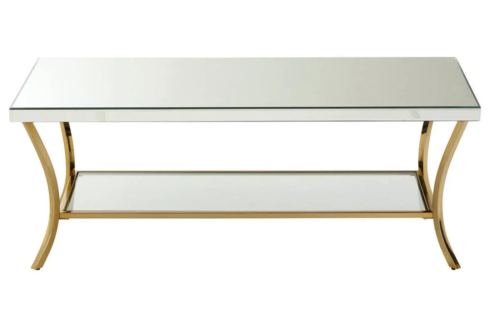 Silver Mirrored Glass Coffee Table