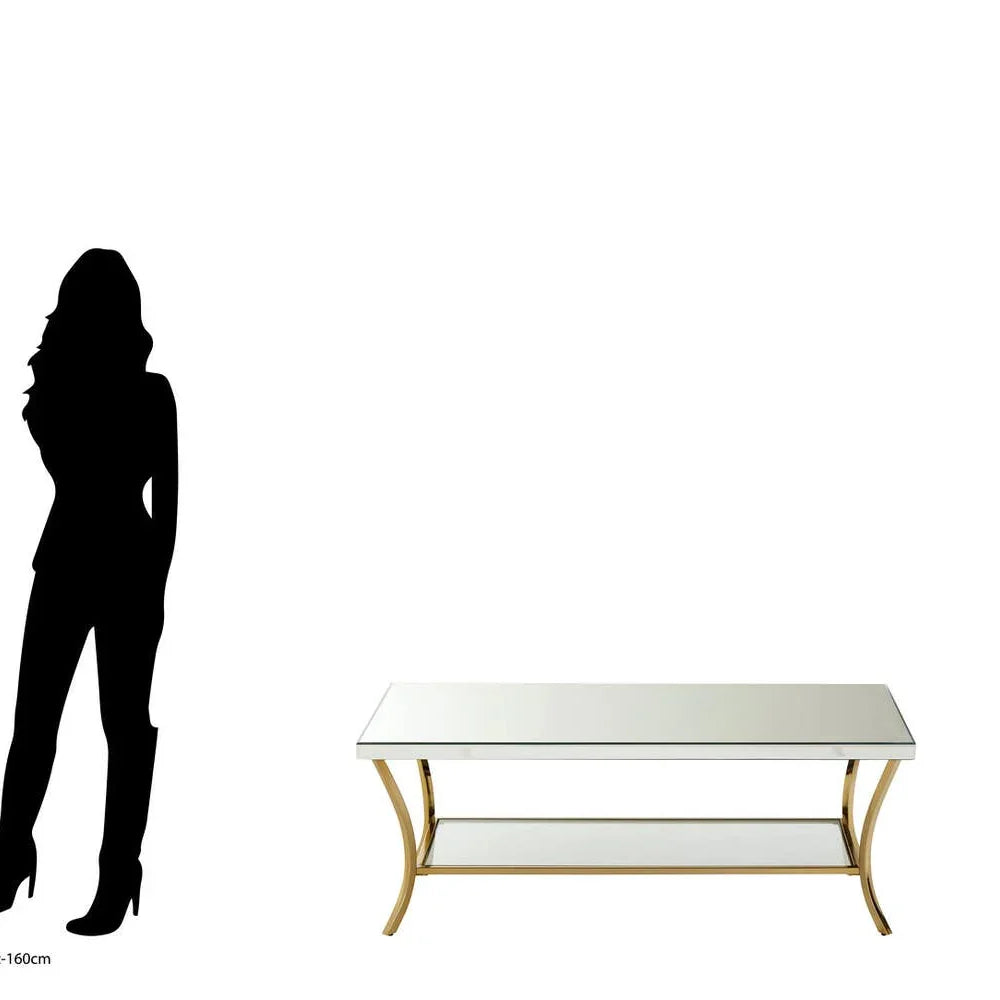 Silver Mirrored Glass Coffee Table