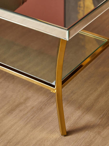 Silver Mirrored Glass Coffee Table