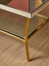 Silver Mirrored Glass Coffee Table