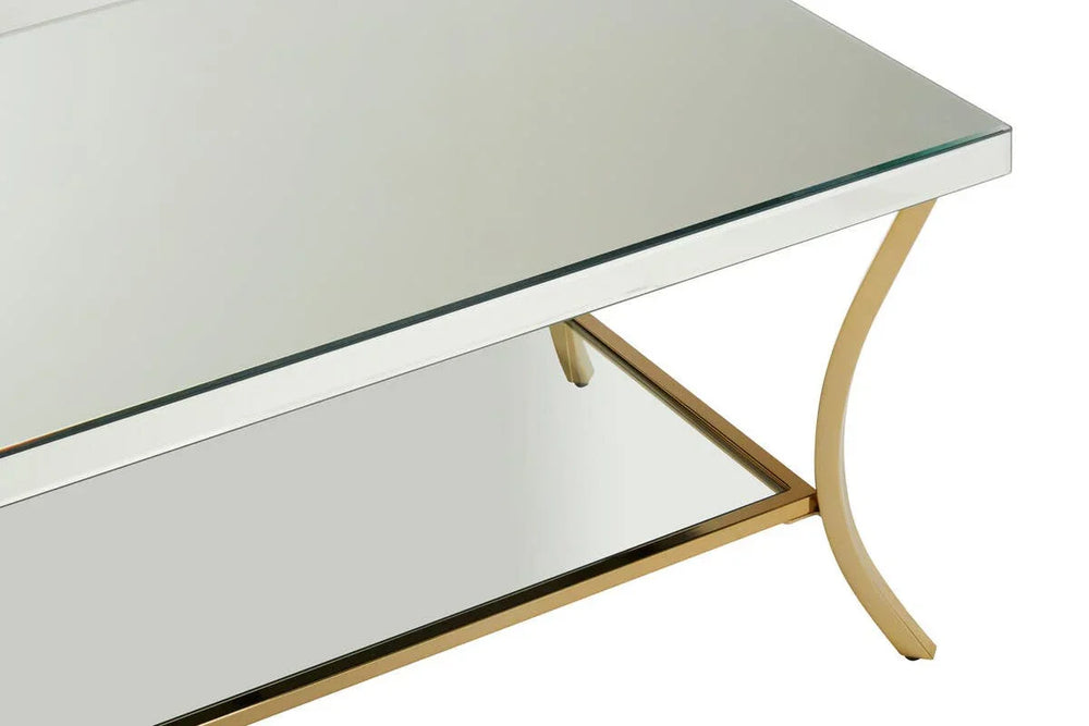 Silver Mirrored Glass Coffee Table