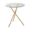 Gold Bamboo Legs Glass Table