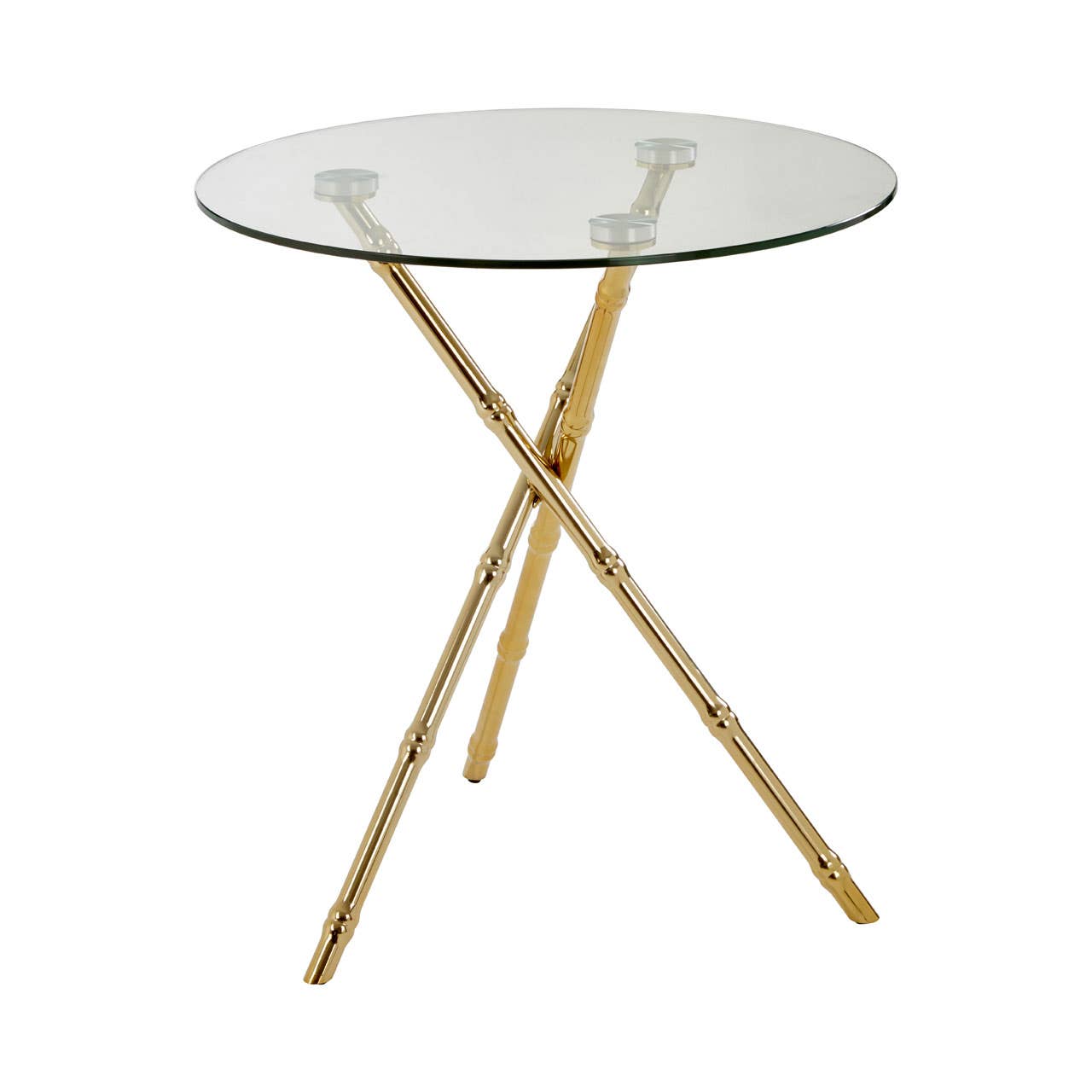 Gold Bamboo Legs Glass Table