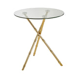 Gold Bamboo Legs Glass Table
