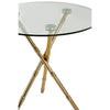 Gold Bamboo Legs Glass Table