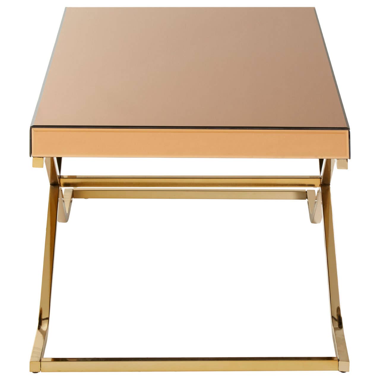 Elegant Brown Glass Coffee Table