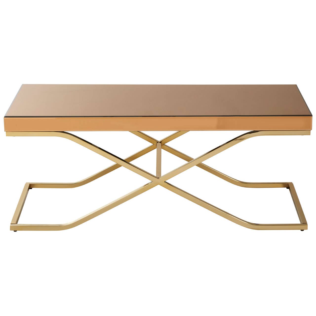 Elegant Brown Glass Coffee Table