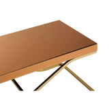 Elegant Brown Glass Coffee Table