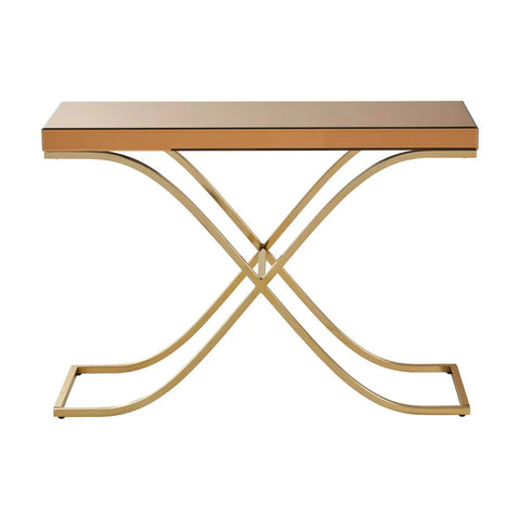 Golden Steel & Glass Console
