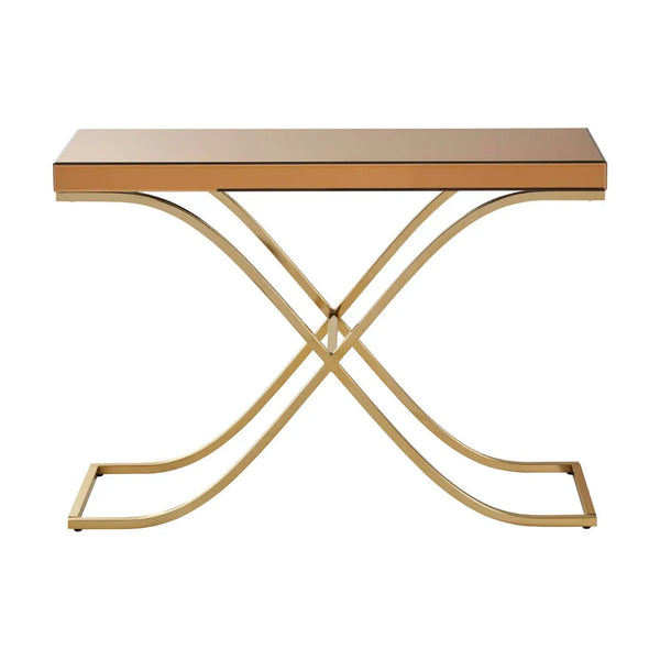 Golden Steel & Glass Console