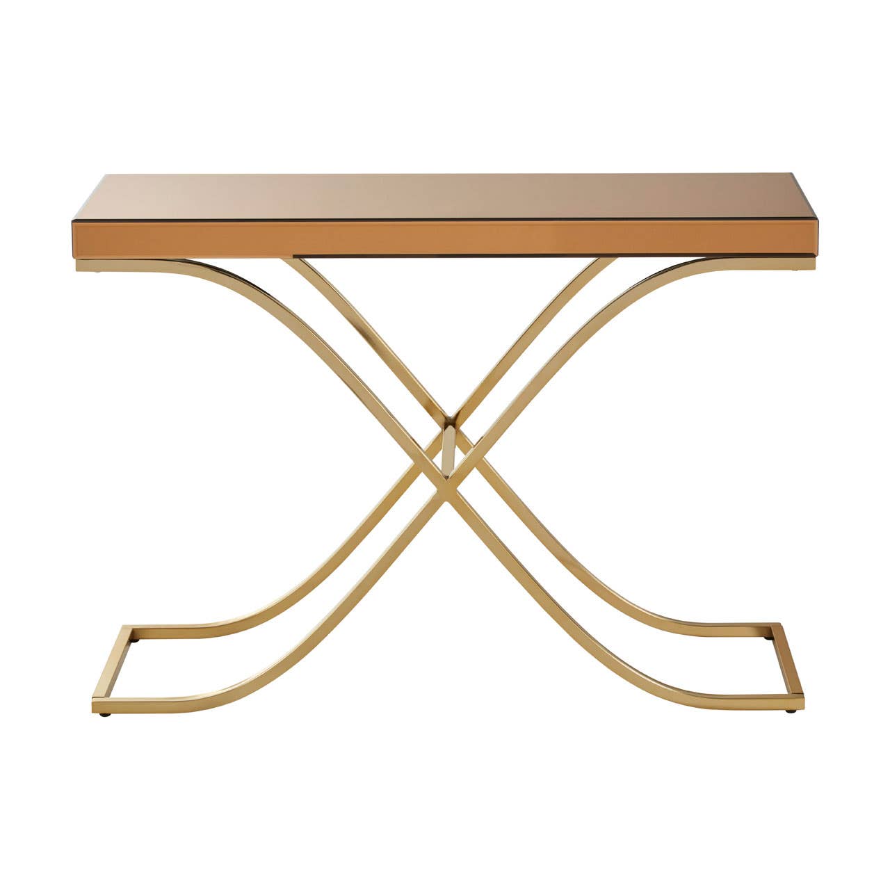 Golden Steel & Glass Console