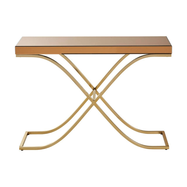 Golden Steel & Glass Console