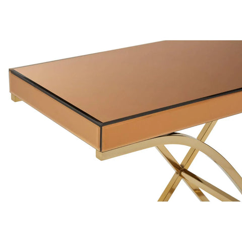 Golden Steel & Glass Console