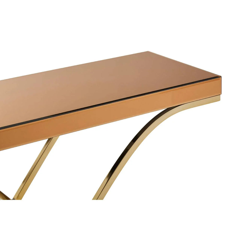 Golden Steel & Glass Console