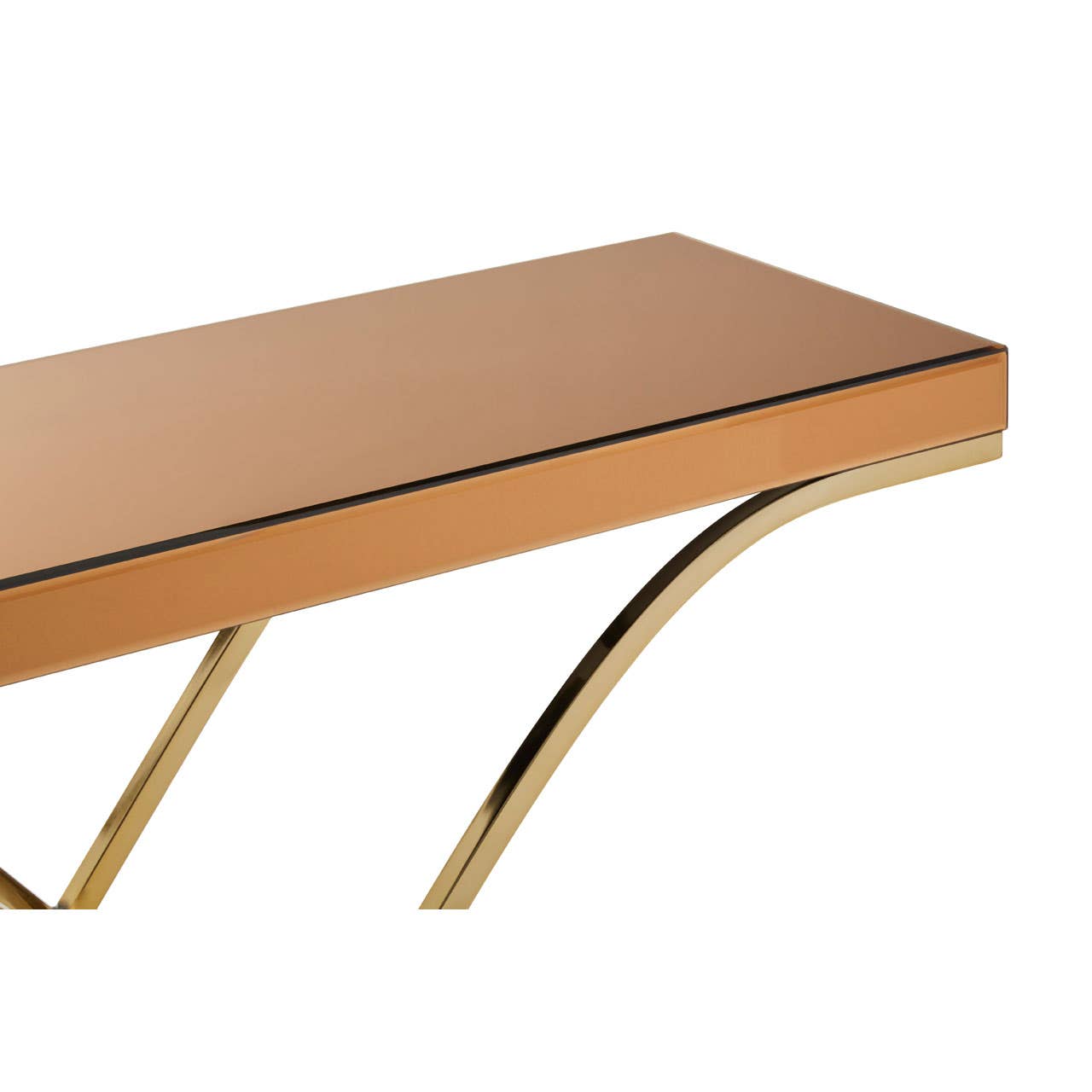 Golden Steel & Glass Console